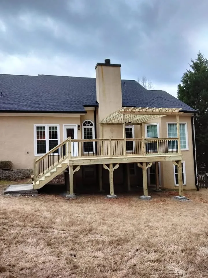 Tampa elevated deck builders - elevated deck rear exterior view