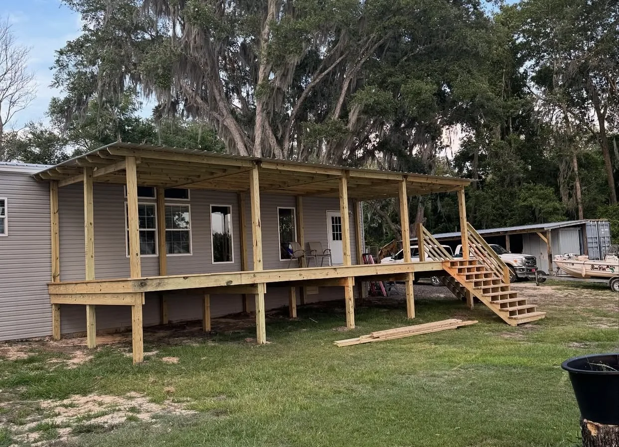 Tampa deck builders - wraparound porch deck construction